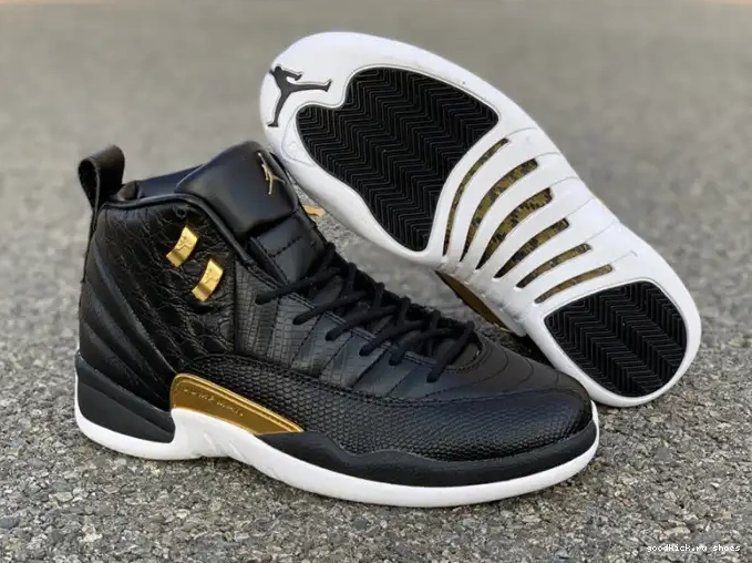 Cheap AO6068-007 'Reptile' Jordan 12 Metallic Retro Gold-White Black Air 0509